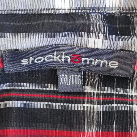Stockhomme long sleeve button down shirt red and grey check men's size XXL - Picture 4 of 12